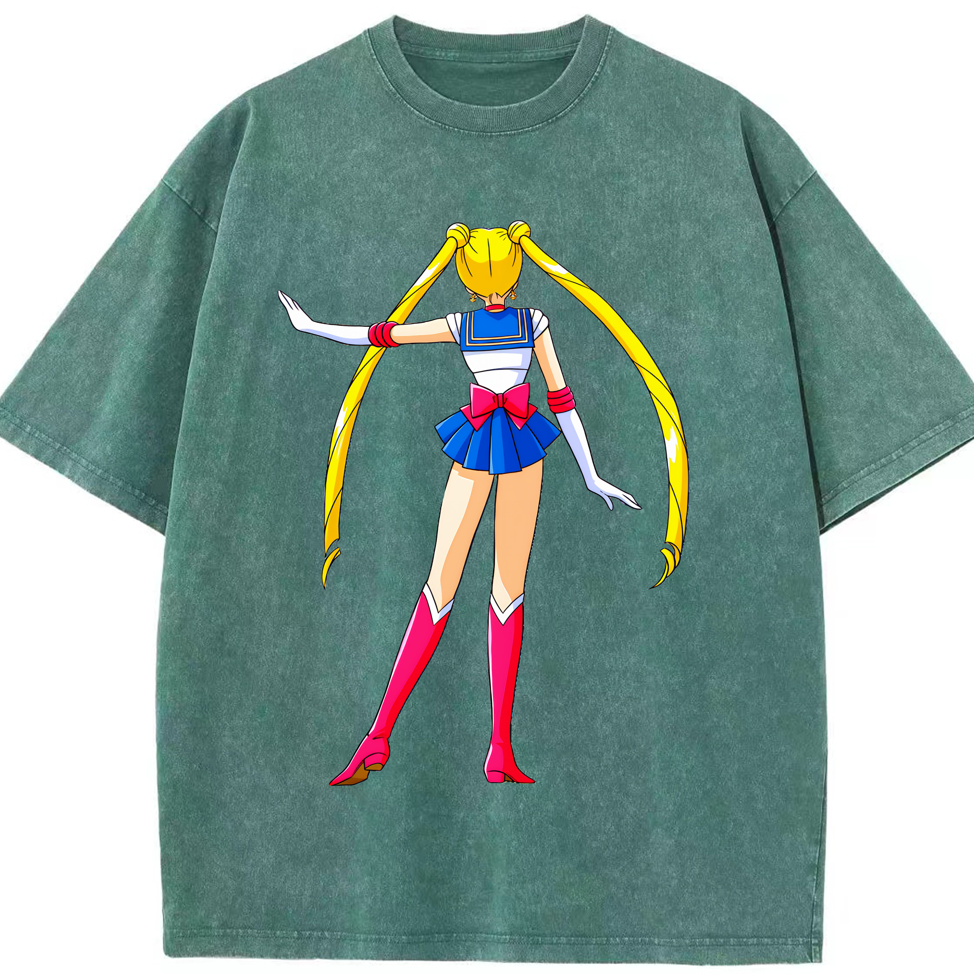 （画像用） 美少女戦士セーラームーン 月野 うさぎ つきの うさぎ Sailor Moon Tsukino Usagi 綿100% ヴィンテージ風 半袖Tシャツ（フロントプリント）